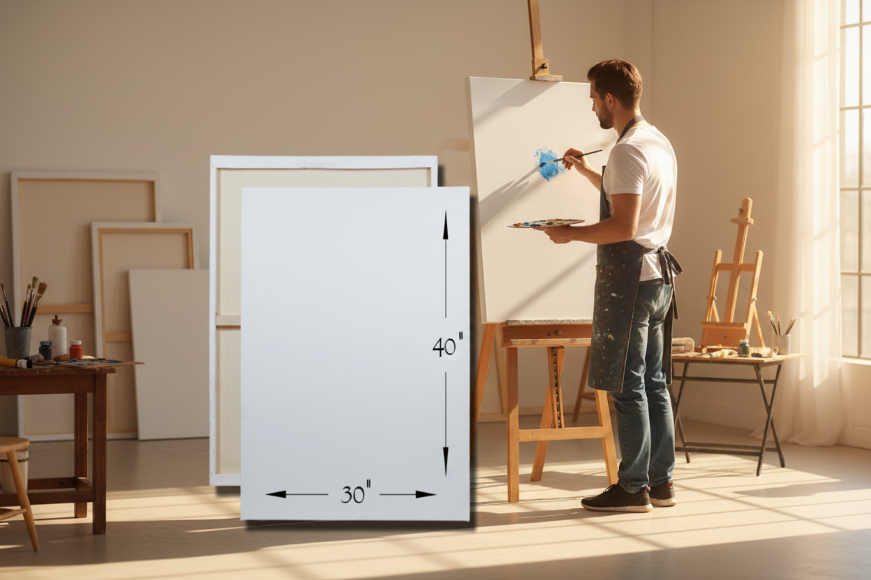 A 30 inch by 40 inch Canvas for portrait artist