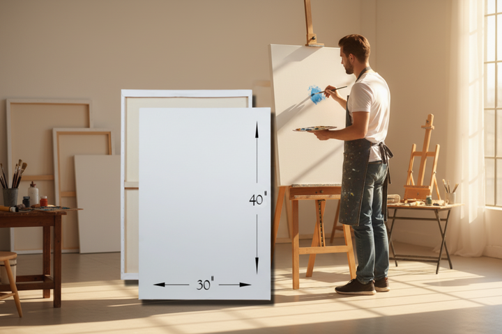 A 30 inch by 40 inch Canvas for portrait artist