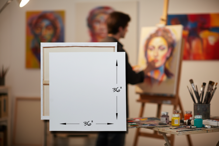 a 36 inch by 36 inch canvas