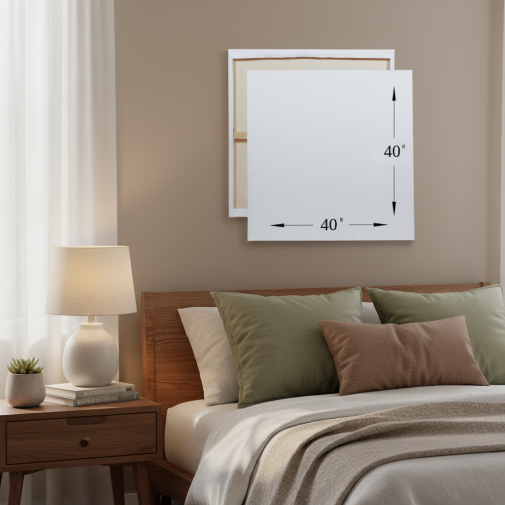 A 40 inch by 40 inch canvas