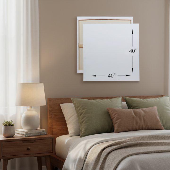 A 40 inch by 40 inch canvas