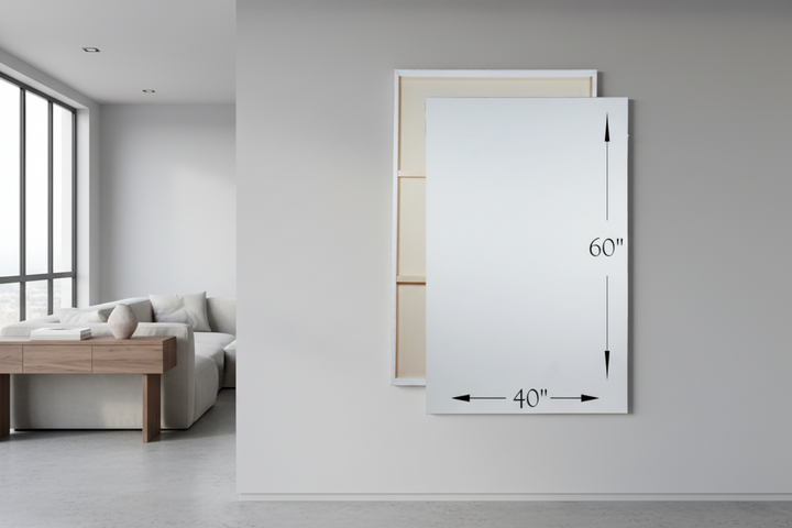 a 40 inch wide by 60 inch tall canvas with double brace