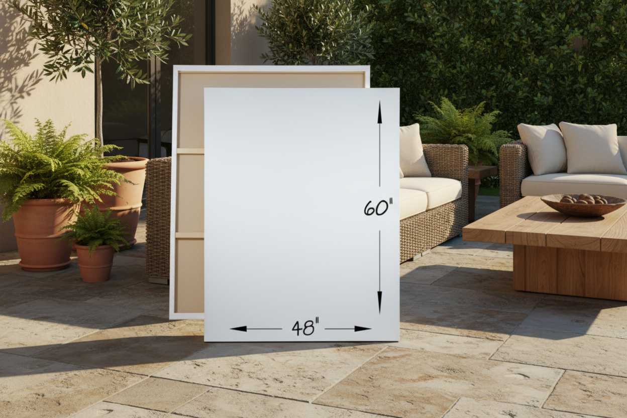 48 inch by 60 inch Genie Canvas, with 2 braces.