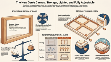 Infographic about the new Genie Canvas with features and benefits highlighted.